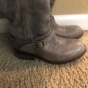 Tall distressed riding boots